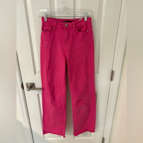 Judy Blue High Waisted Hot Pink 90’s Straight Leg Jeans - Picture 3 of 7